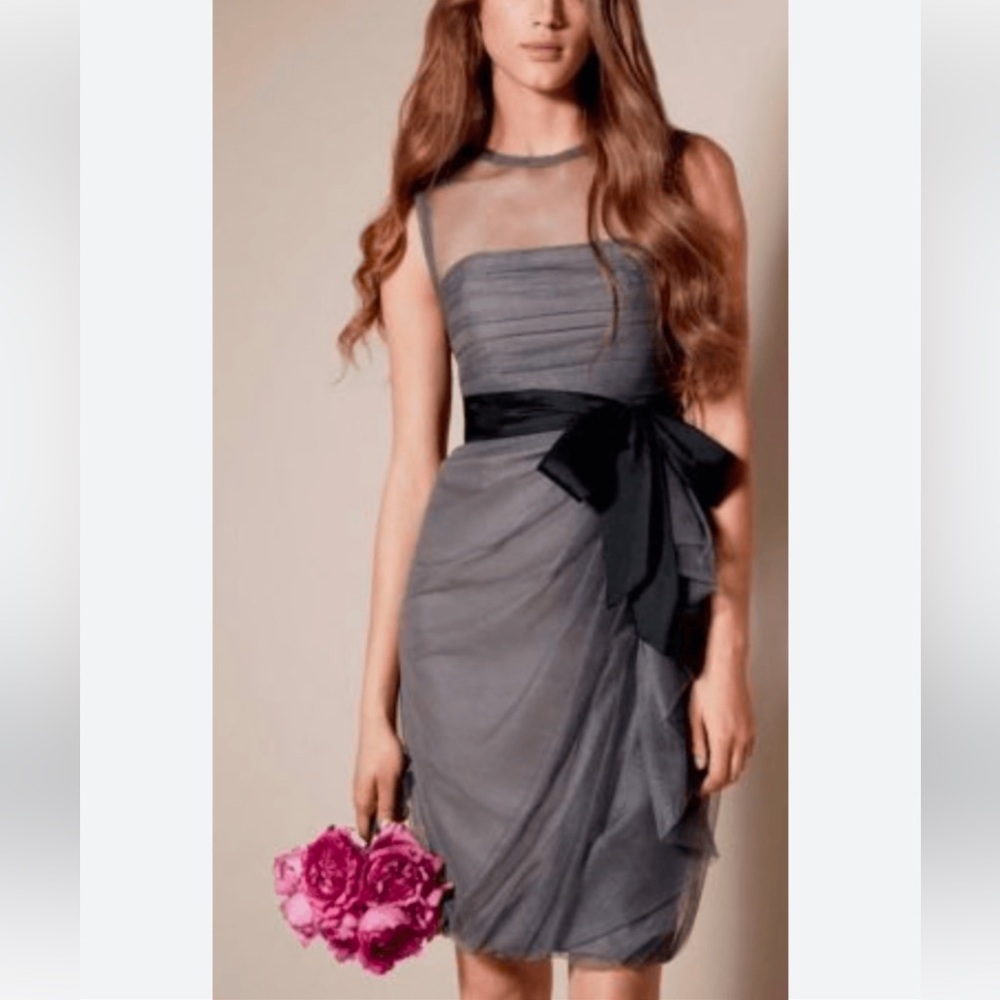 White by Vera Wang Tulle Illusion Neckline Sz 2